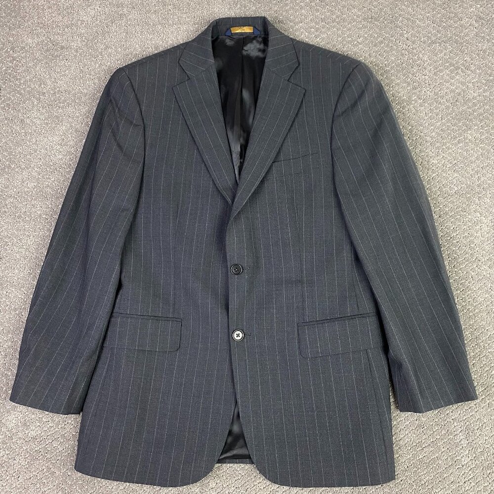 Brooks Brothers 346 Stretch Blazer Sport Coat Men's 38S Gray Pinstripe 38 Short